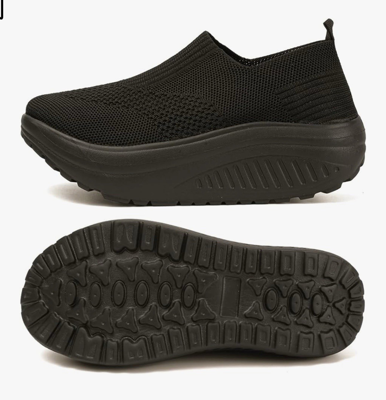 Breathable mesh fabric Women slip on walking Shoes air cushion 41 – 9 US Black
