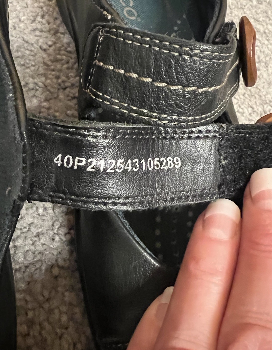 Ecco Glebe Women’s Black Leather Mary Jane Shoes w/Button EU Size 40 US 9-9.5
