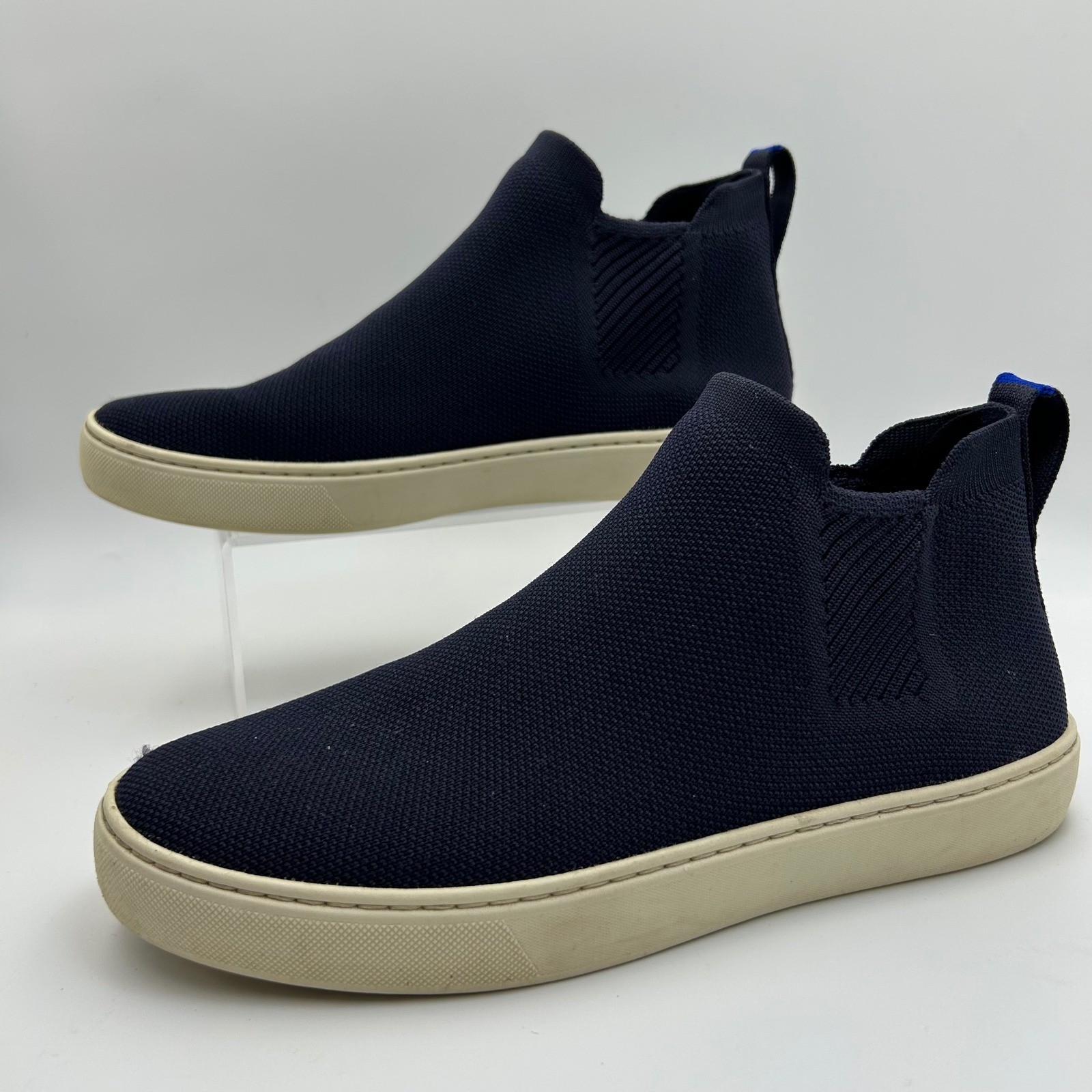 Rothy’s Chelsea Sneaker Women 9 Navy Blue Knit Slip On Sustainable Casual Comfor