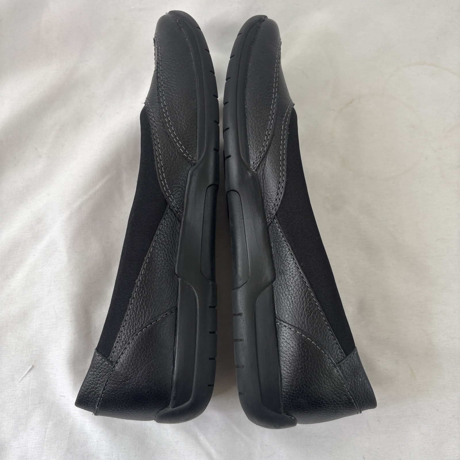 Natural Soul All Thru Comfort Lestal Women’s 6M Leather Black Slip On Loafers