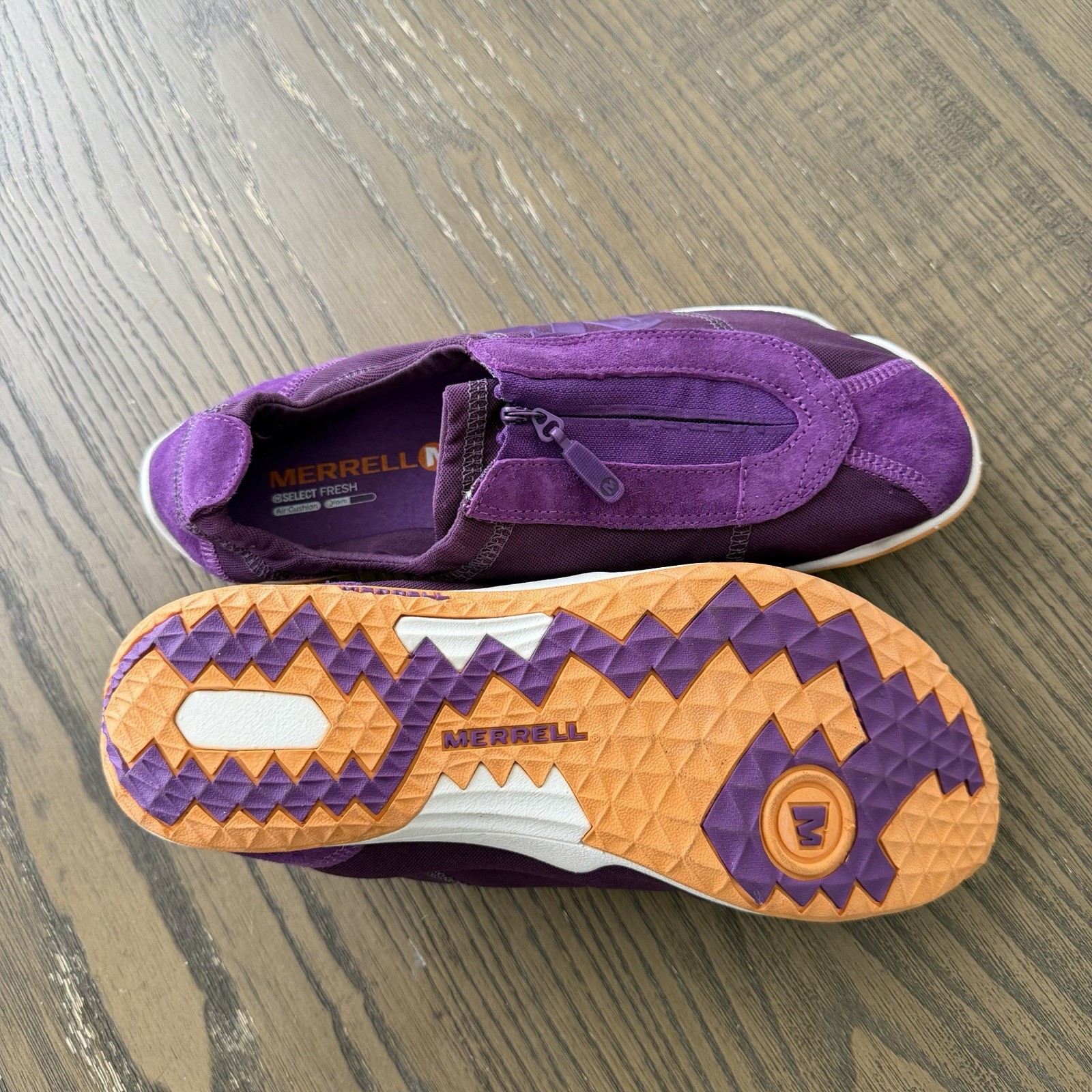 Merrell Lorelei Women’s Purple Suede Zip Shoes Size 7 NWOB Walking Outdoor Sport