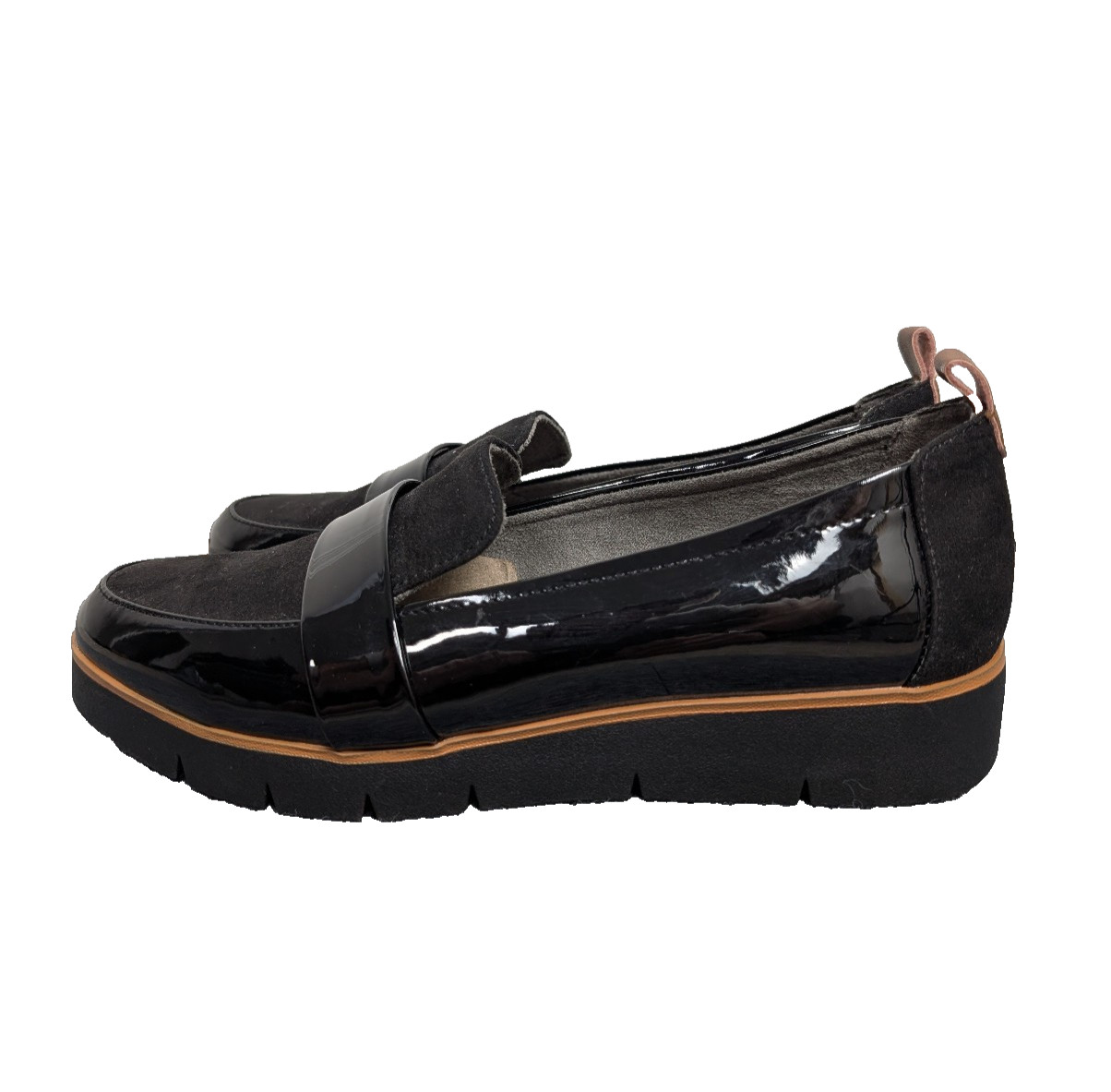Dr Scholls Patent Loafer Womens 7 Black Preppy Academia Career Comfort Classic
