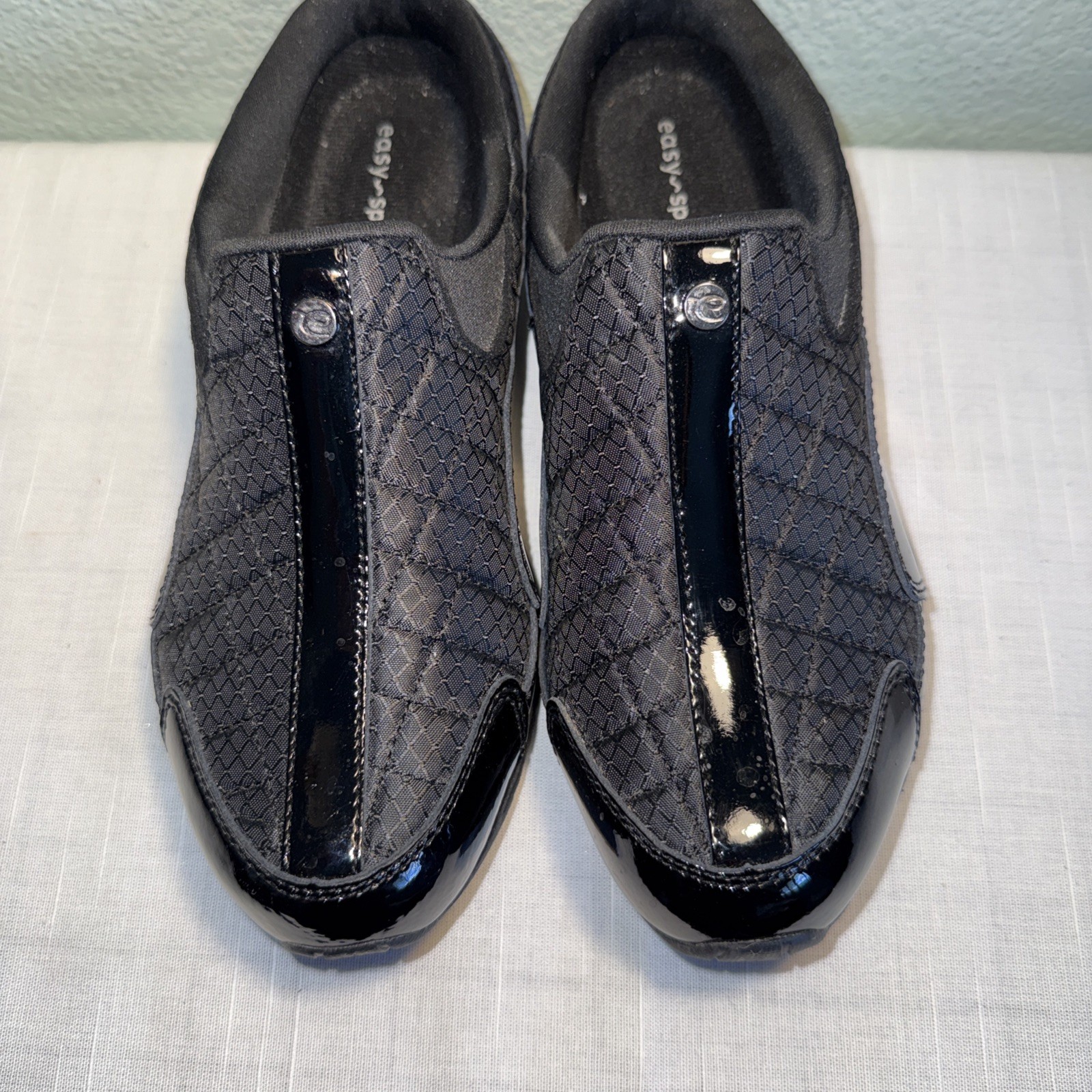 Easy Spirit Womens Shoes Slip On Walking Mules Mary Jane Patent Black Sz. 8.5