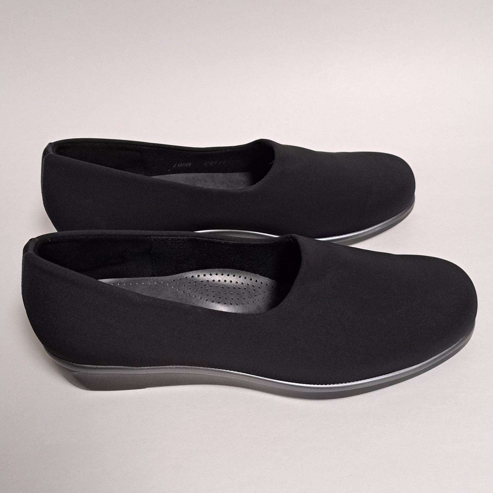 SAS Bliss Women’s sz 10.5 Shoes Black Slip On Tripad Comfort Support Wedge