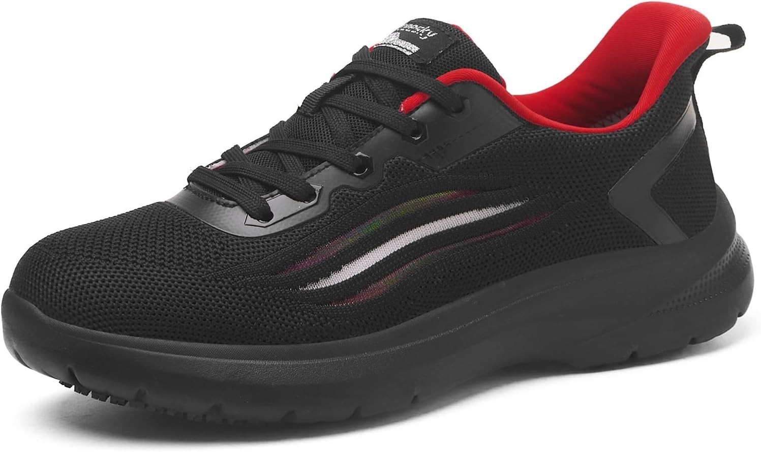 Women’s Non Slip Work Shoes Slip Resistant Kitchen Nurse Sneaker Lace Up Black