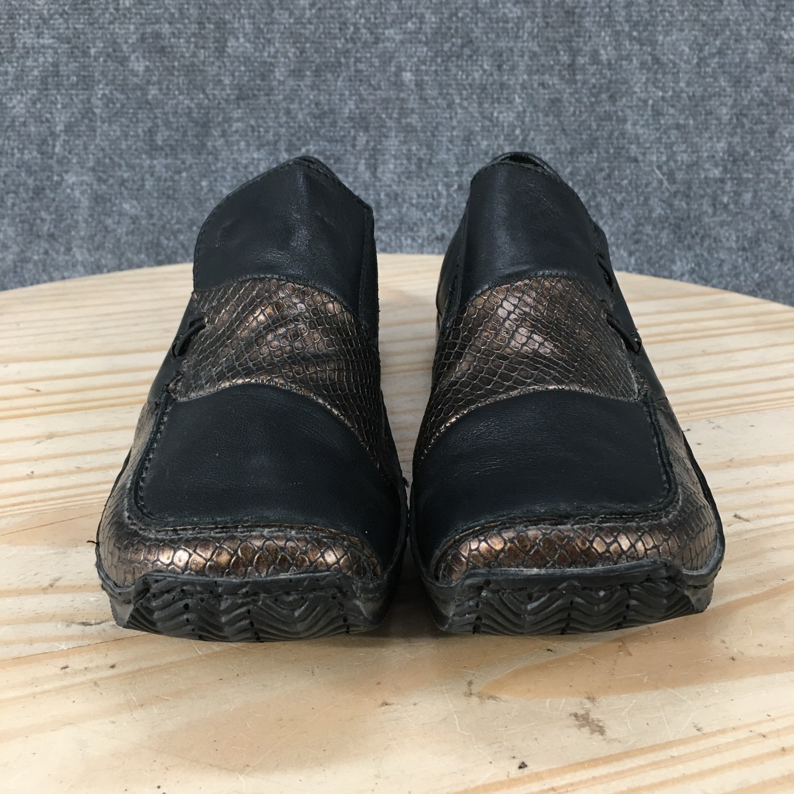Rieker Cassie Shoes Womens 39 Loafers Slip On Comfort Snakeskin Bronze Black