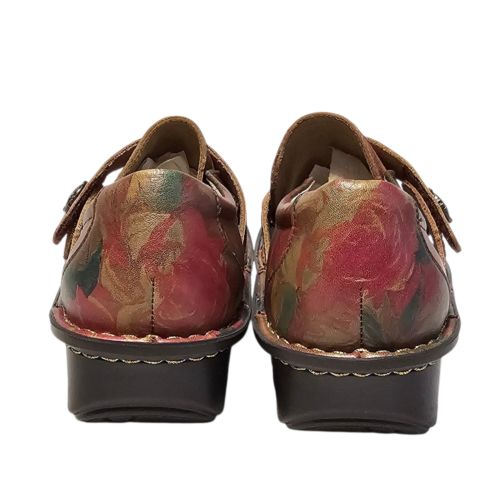 Alegria Marie Southwestern Boho Leather Slip On Shoes Sz 38 US 8-8.5 Floral