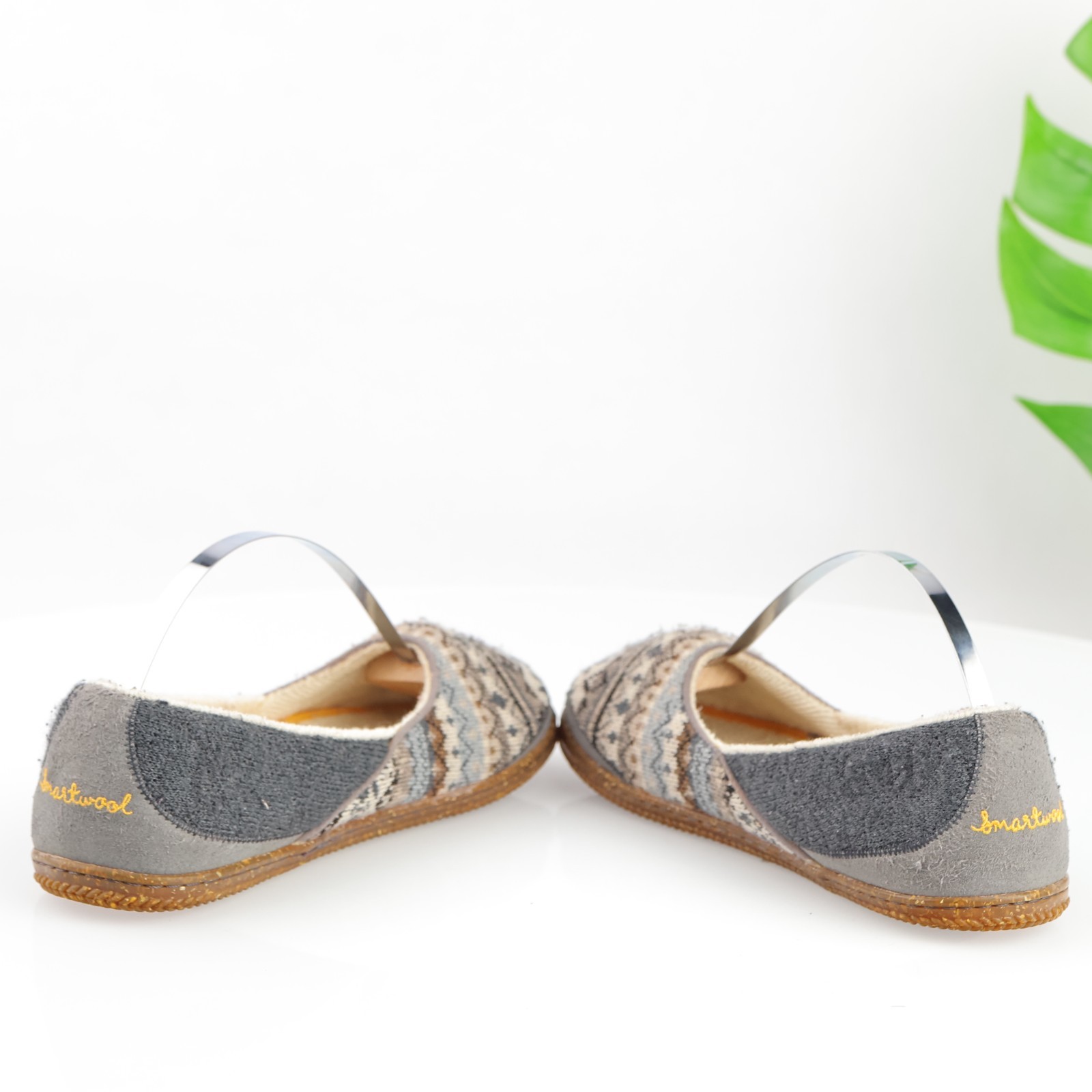 SmartWool Womens Morning Ballet Slipper Size 7 Gray Knit Lined Slip On Flat Shoe