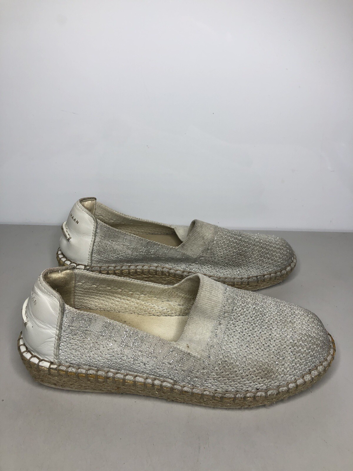 Cole Haan Cloudfeel Gray Knit SlipOn Espadrille Casual Shoes Women sz 7B US/38EU