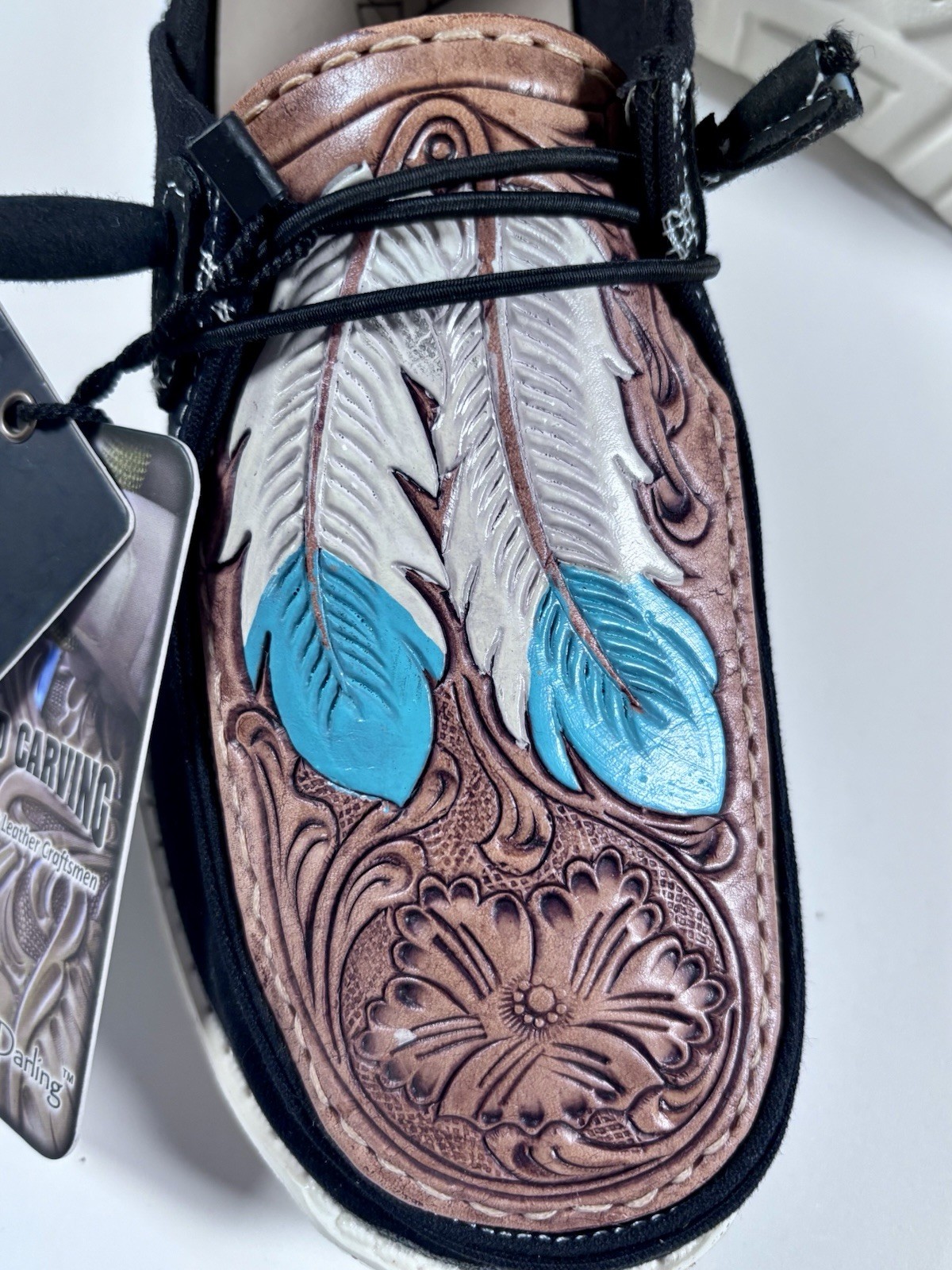 American Darling NWT Western Tooled Leather Slip On Shoes Womens 8 Turquoise