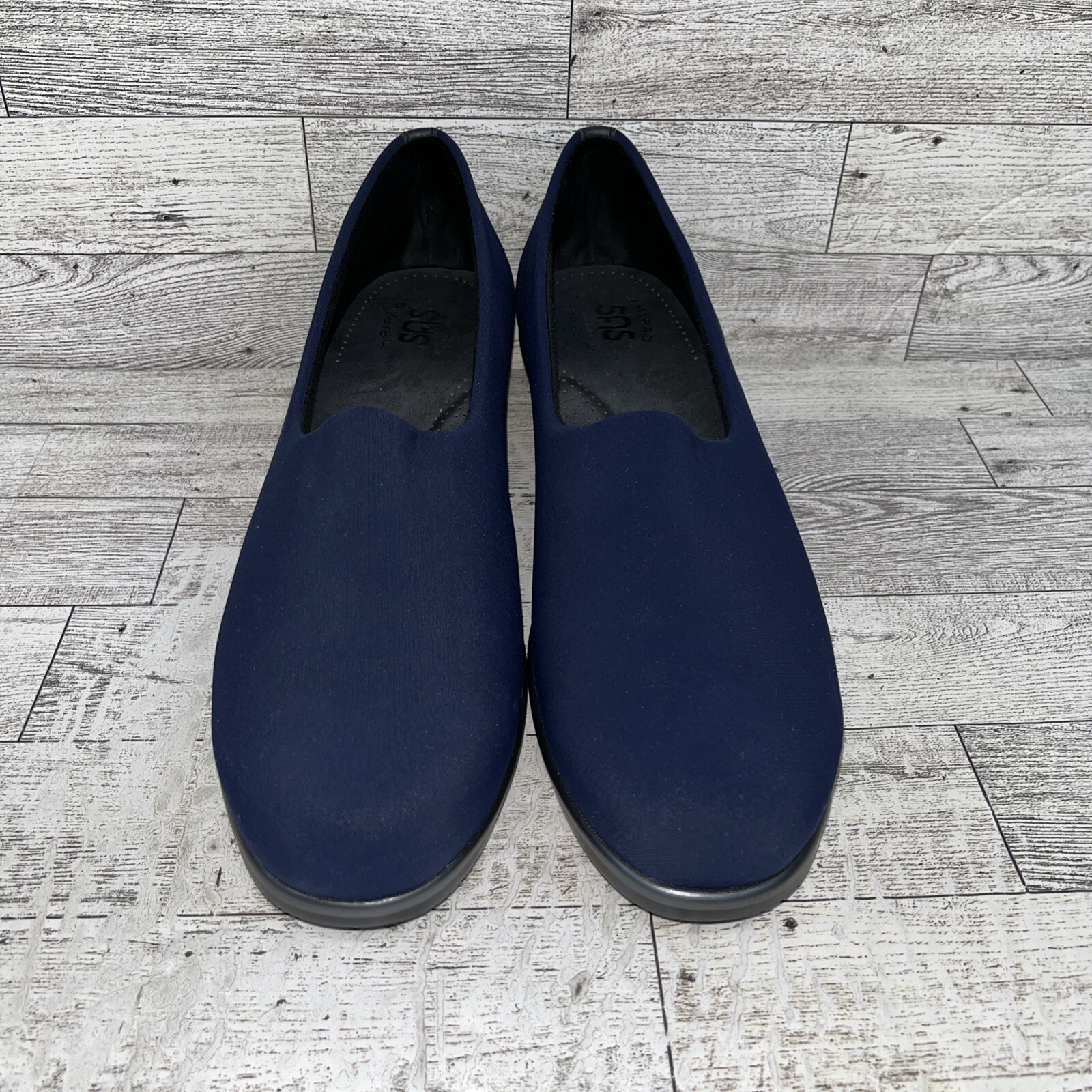 SAS Bliss Blue Stretch Fabric Wedge Tripad Comfort Women Size 9.5S