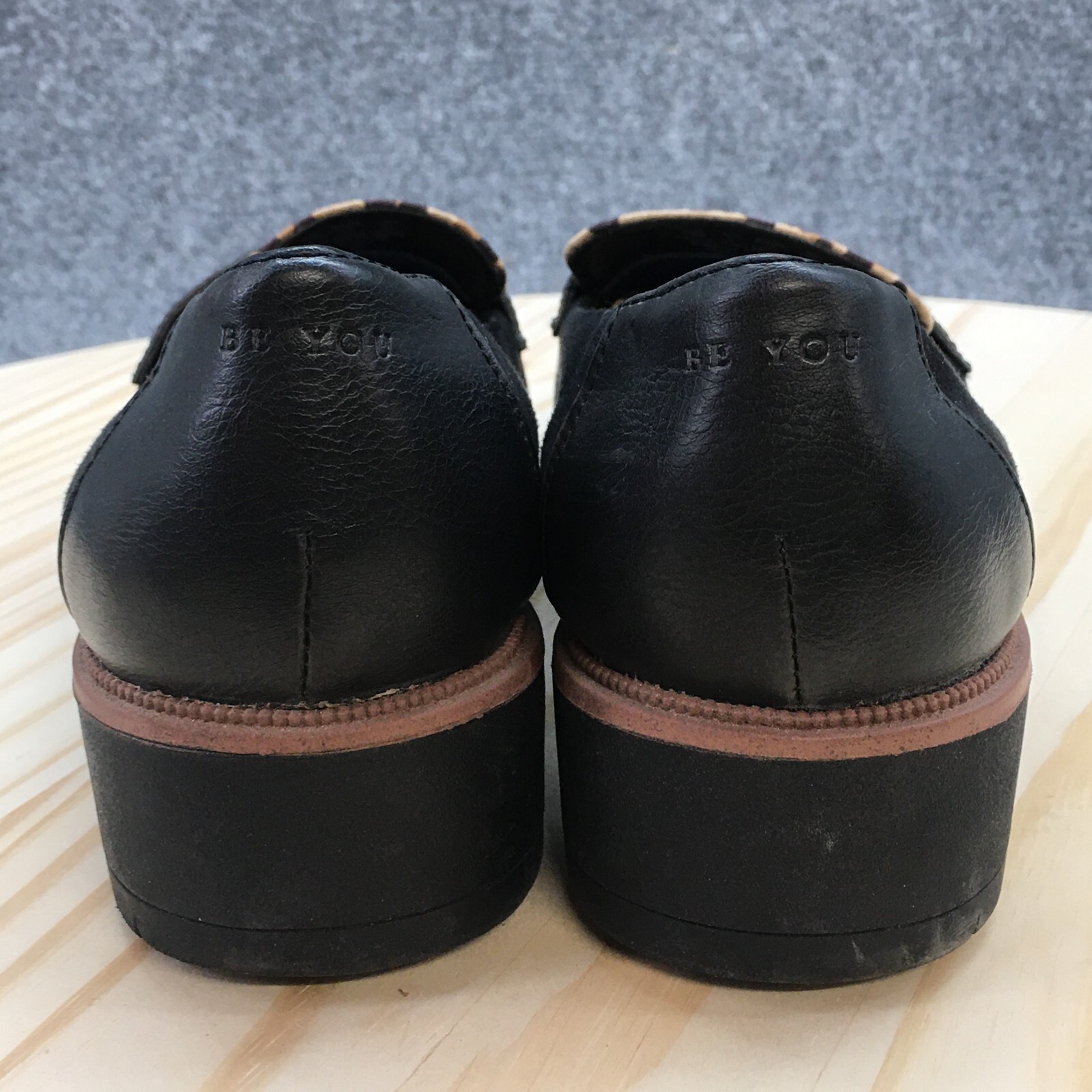 Dr Scholls Be Free Shoes Womens 7 M Grow Up Loafers Leopard Black Brown Slip On