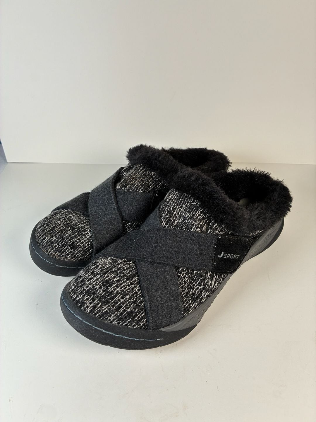 JSport by Jambu Graham Memory Foam Faux Fur Lined Mule Slip-On Shoes
