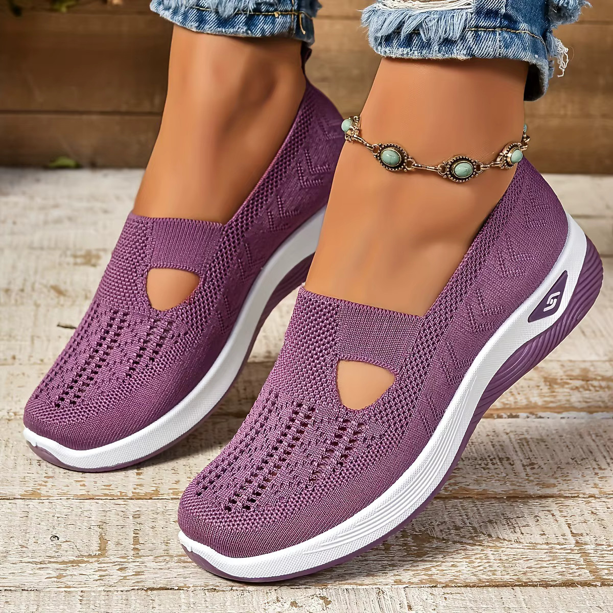 Women’s Breathable Slip On Sneakers Lightweight Orthopedic Summer Walking Shoes
