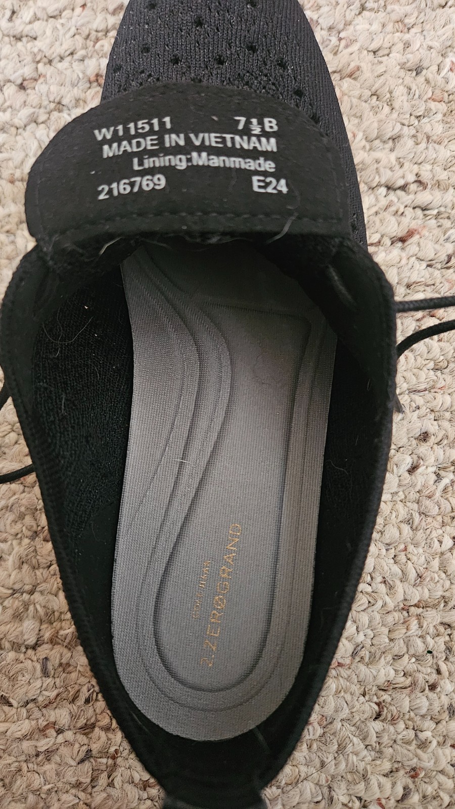 Cole Haan 2.Zerogrand Stitchlite Oxford Black Knit Sneaker Women 7.5B – W11511