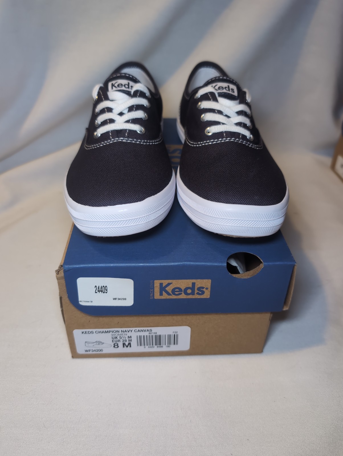 Women Keds Champion Navy Canvas Lace Up Sneaker Shoes Size 8
