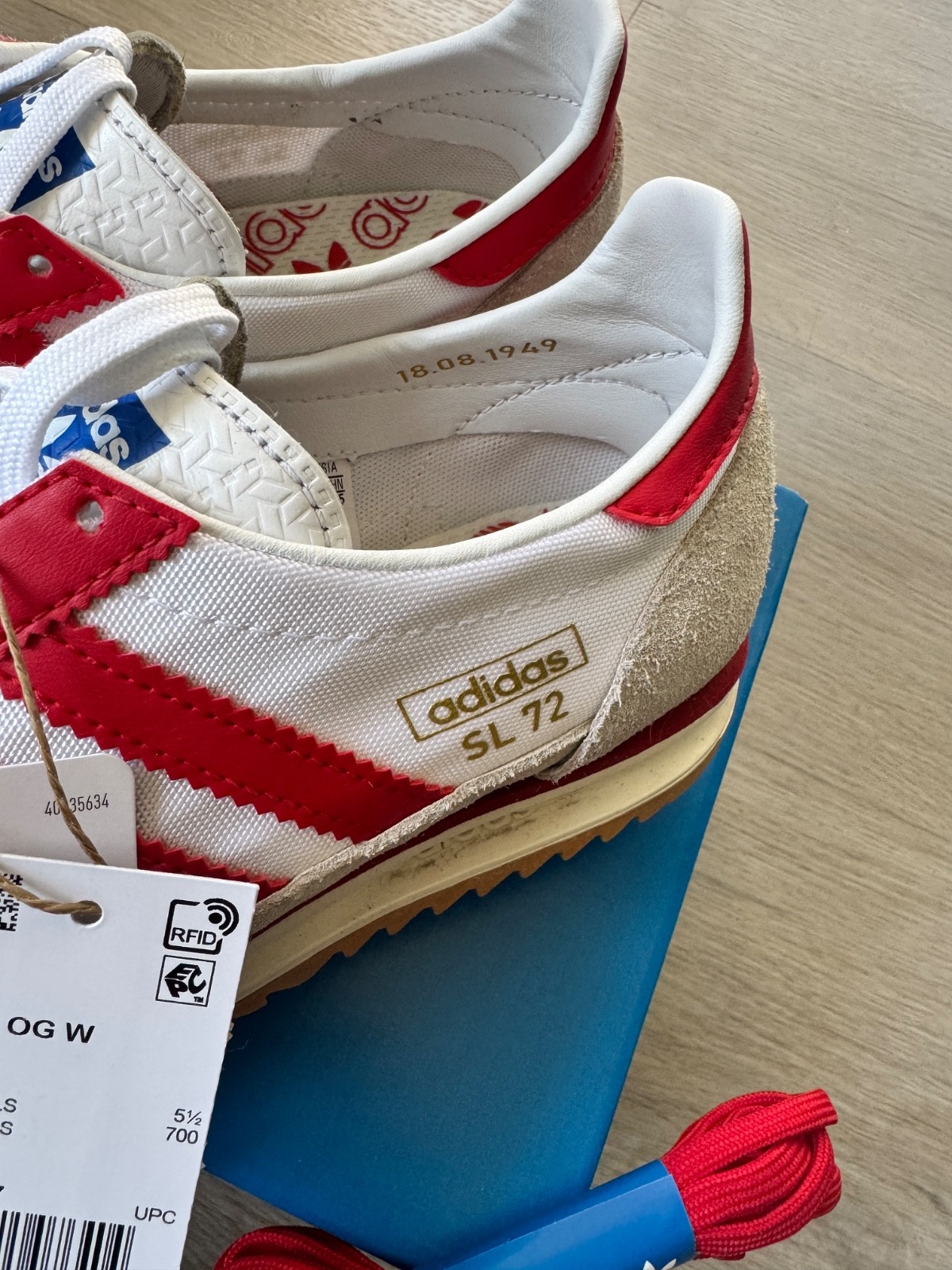 75th Anniversary Adidas SL 72 OG Shoes Cloud White/Better Scarlet US M6/W7
