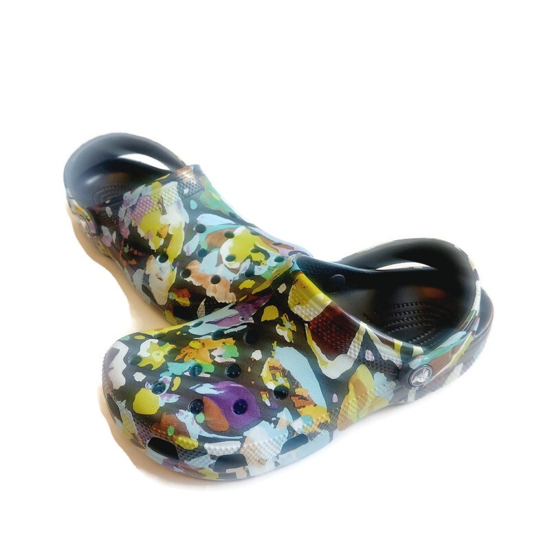 CROCS Classic Painted Floral Slip On Clogs Mens 6 Womens 8 Croslite Sandal NWT