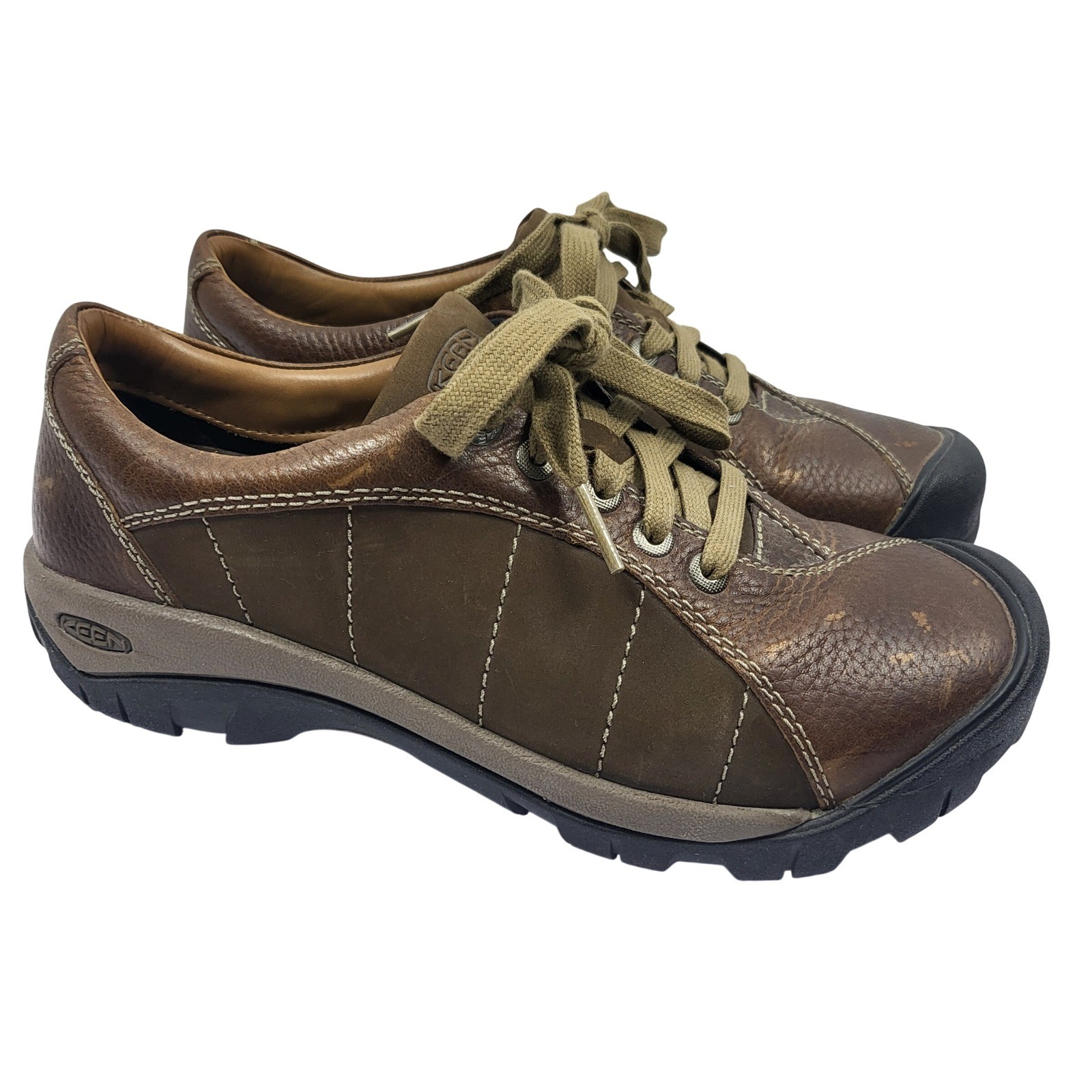KEEN Women’s Presidio 1011401 Brown Leather Walking Hiking Shoes Comfort Size 8
