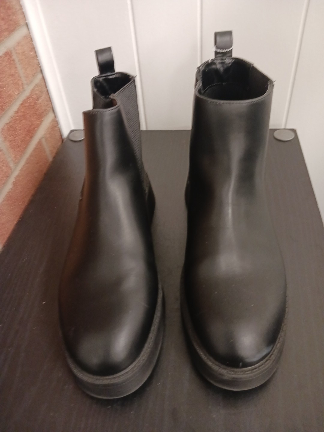 Mix No.6 Women’s Black Reyghan Chelsea Ankle Boots Pull On Leather Look Size 9.5