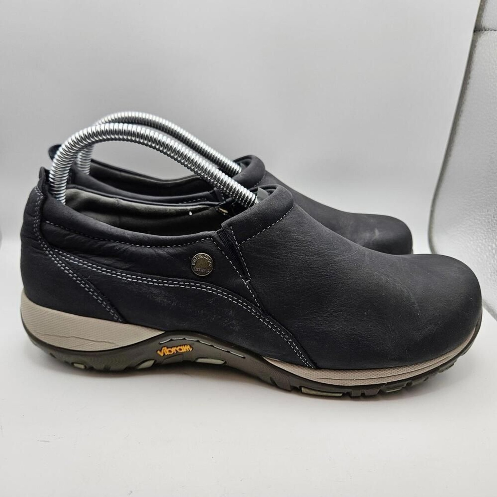 Dansko Patti Womens Black Charcoal Leather Waterproof Clogs Comfort Size US 9.5