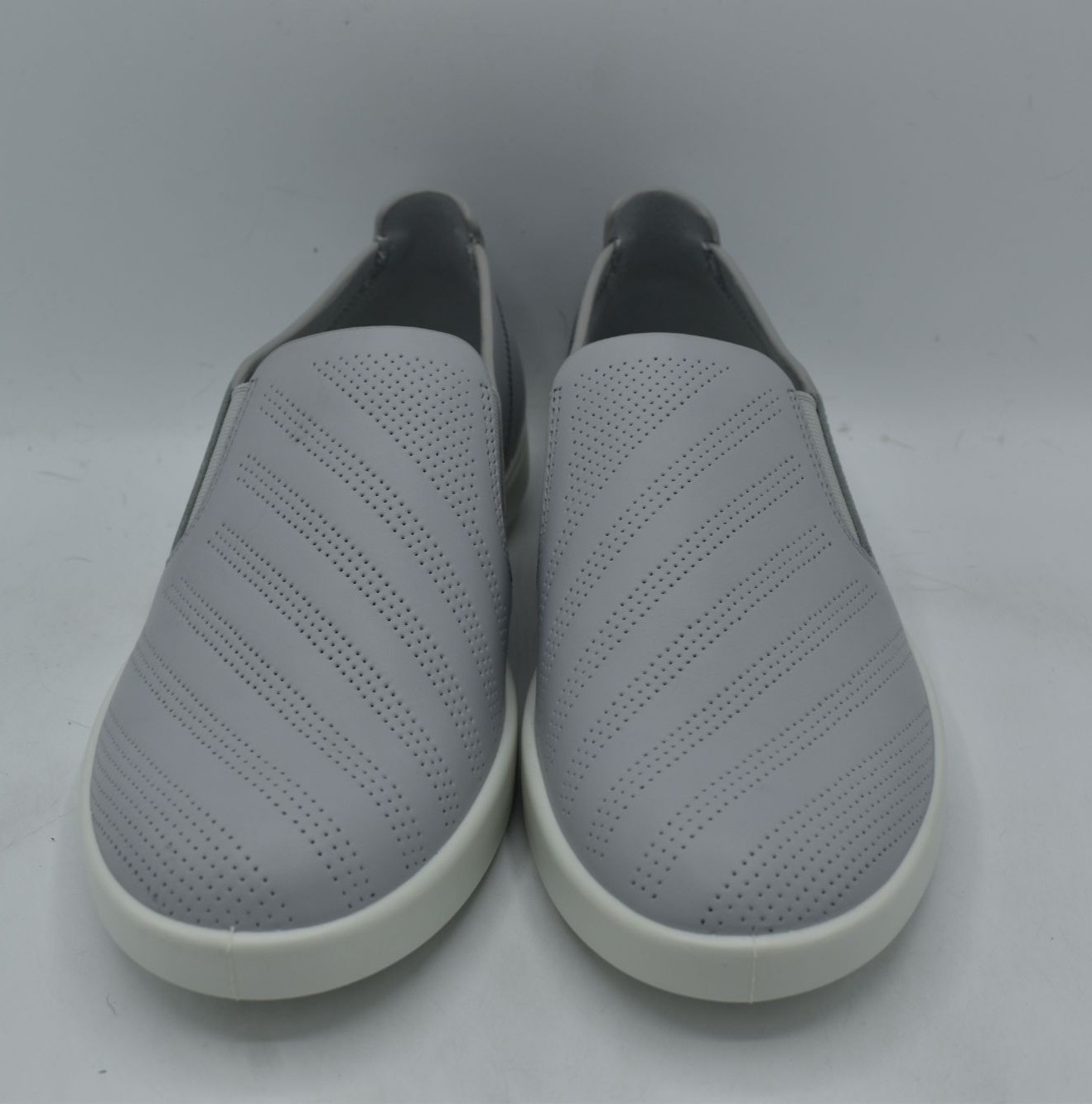 ECCO EU 41 US 10-10.5 Travel Perforated Concrete Leather Slip On Sneakers Shoes