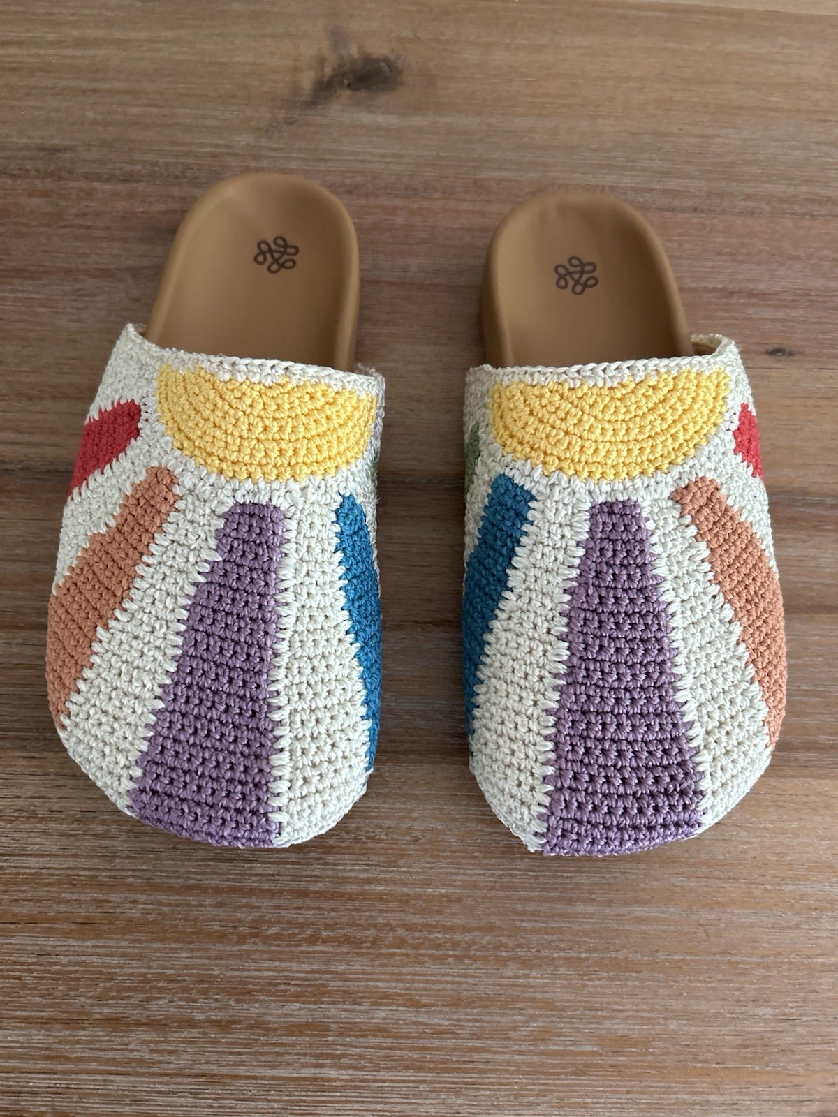 The Sak Bolinas Crochet Clog Shoes Multi Colored Sunbeam Women’s Size 5