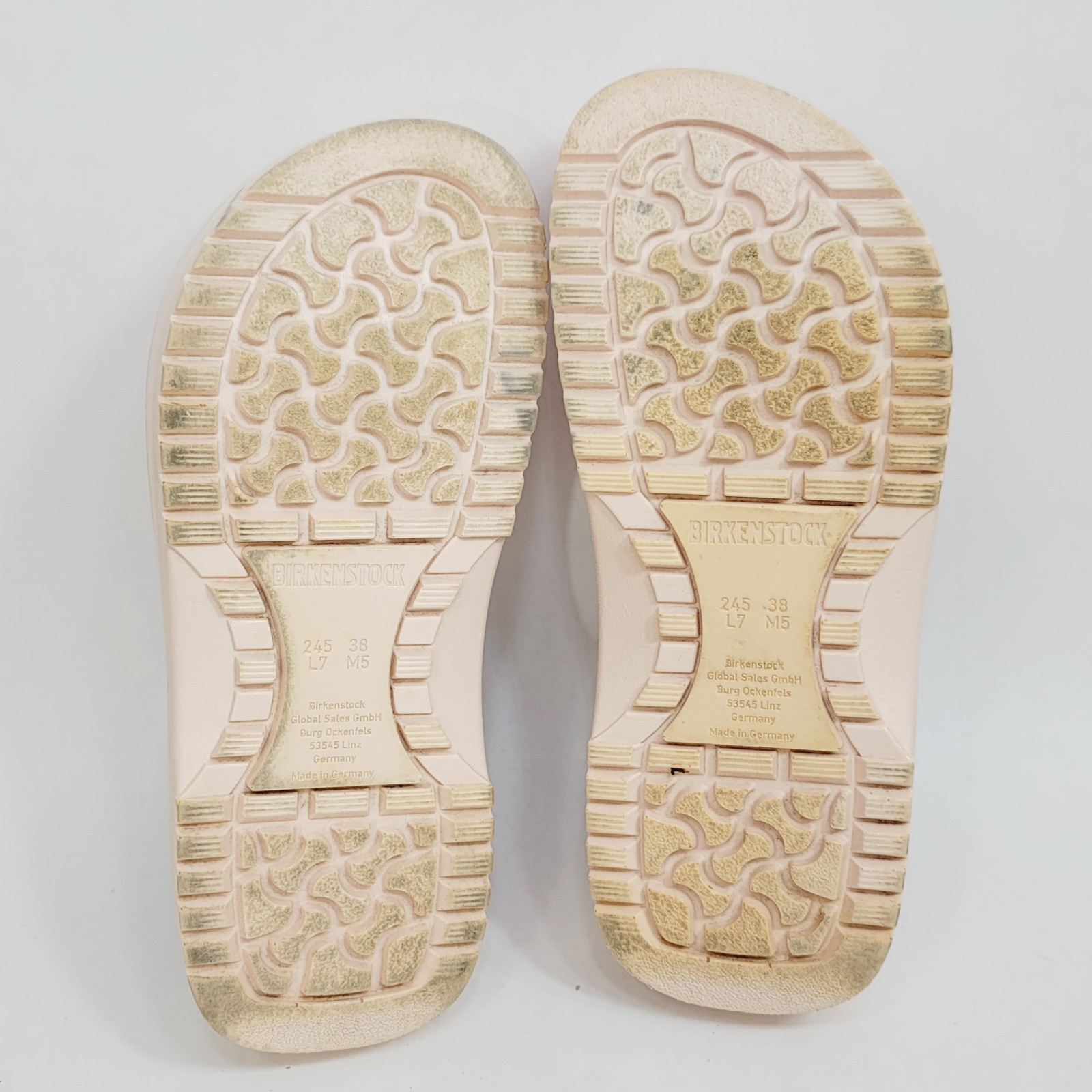 Birkenstock Super Birki’s Polyurethane Pink Womens Sz 7 Germany Slip On – Stains