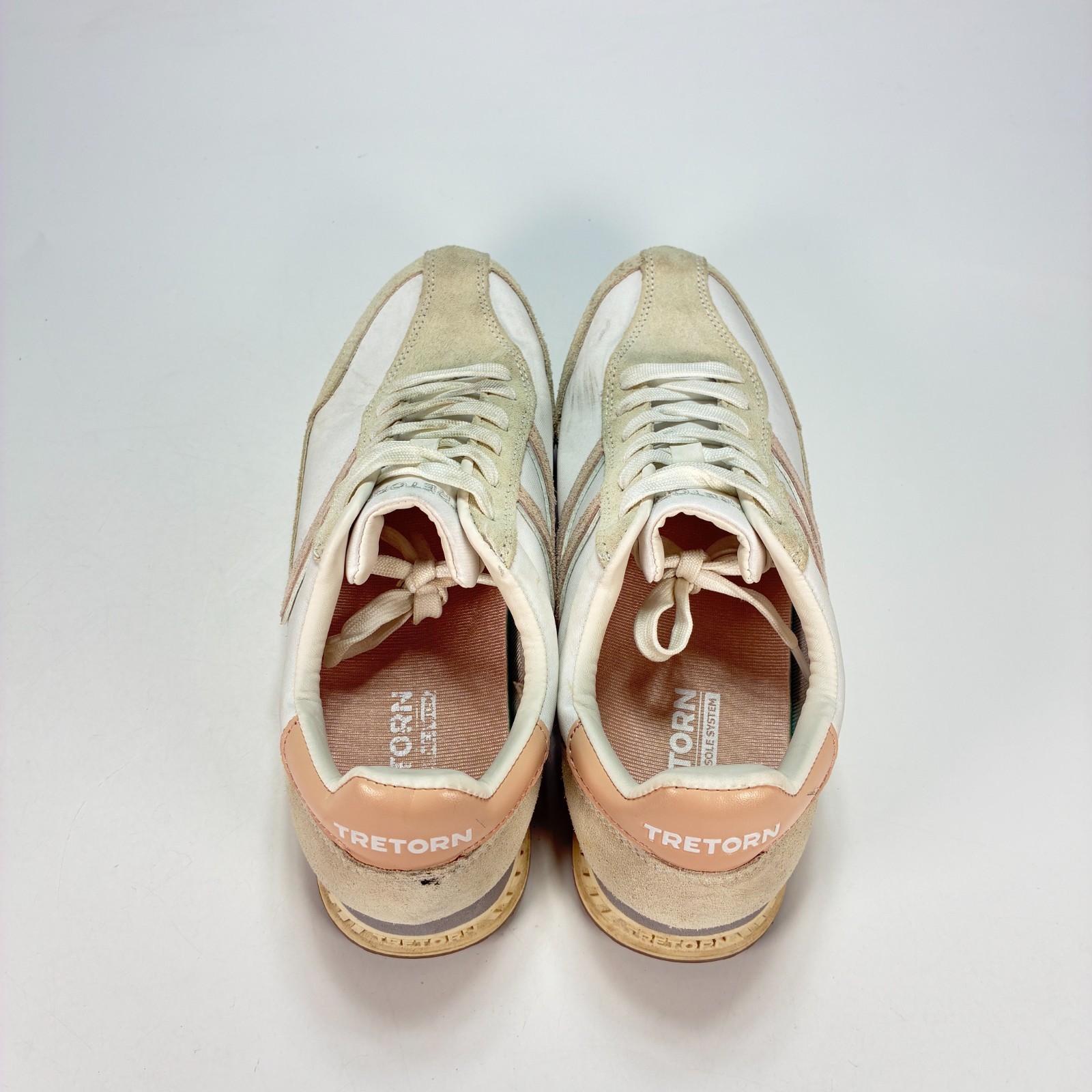 Tretorn Hailey White Beige Leather Jogger Sneakers 1880382 Women’s Size 7.5M