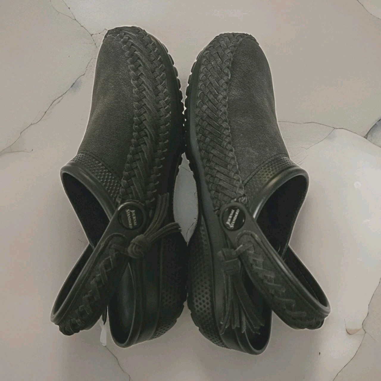 JOURNAL STANDARD X CROCS unisex mules-shoes-suede-M5 W7-NEW No Box