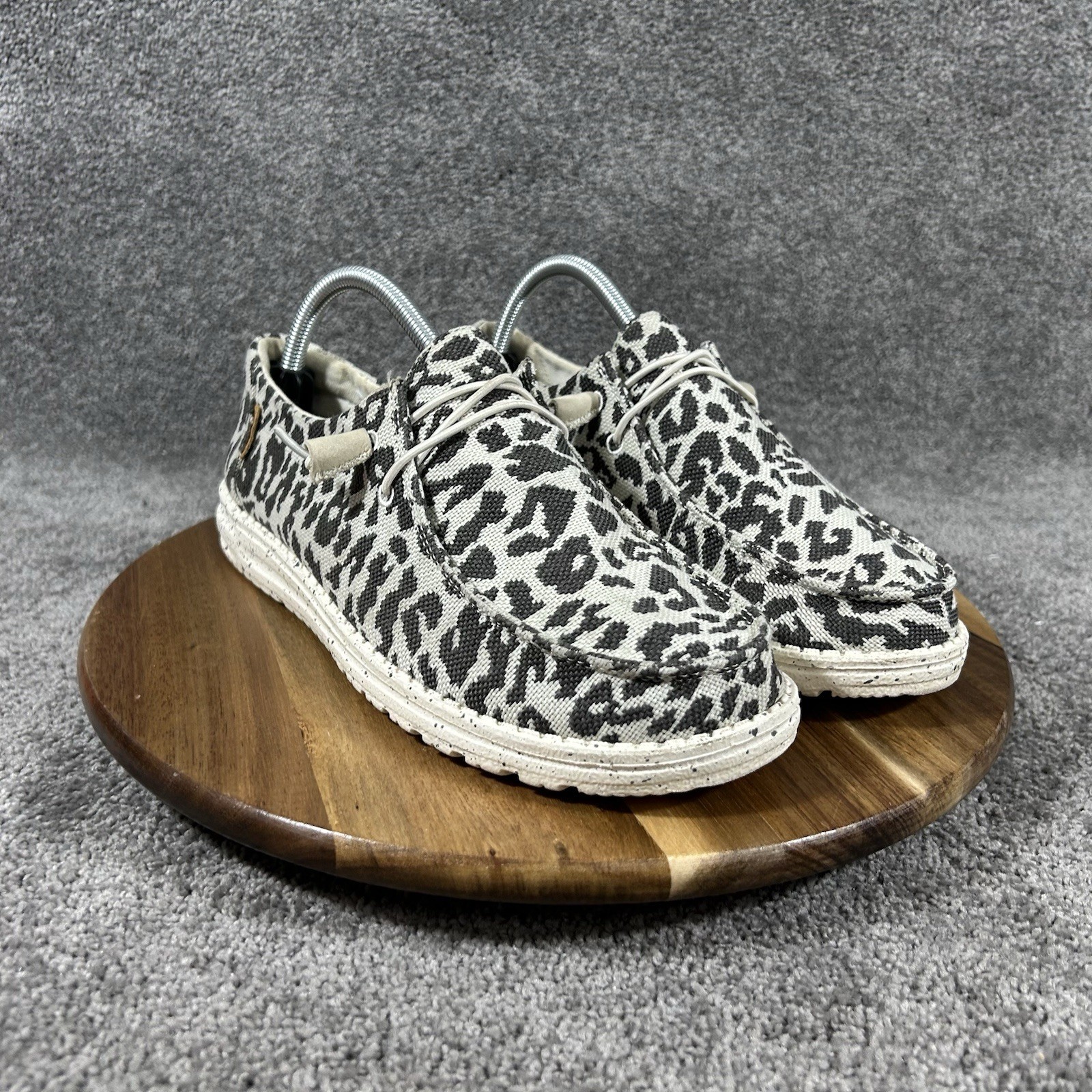 Hey Dude Wendy Woven Women’s Size 10 Cheetah Grey Slip On Casual Shoes Used