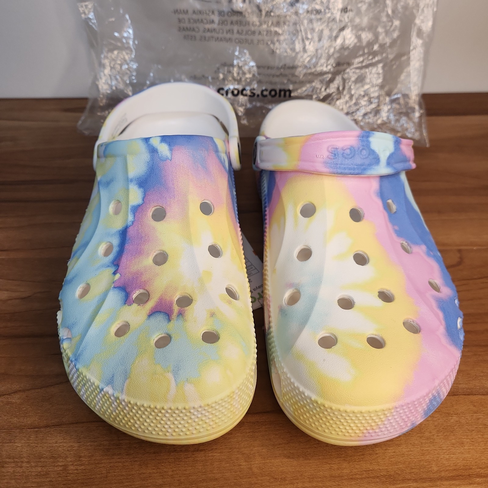 Crocs Baya Tie Dye Clogs Women’s 12 Men’s 10 Colorful Comfort Waterproof Shoes