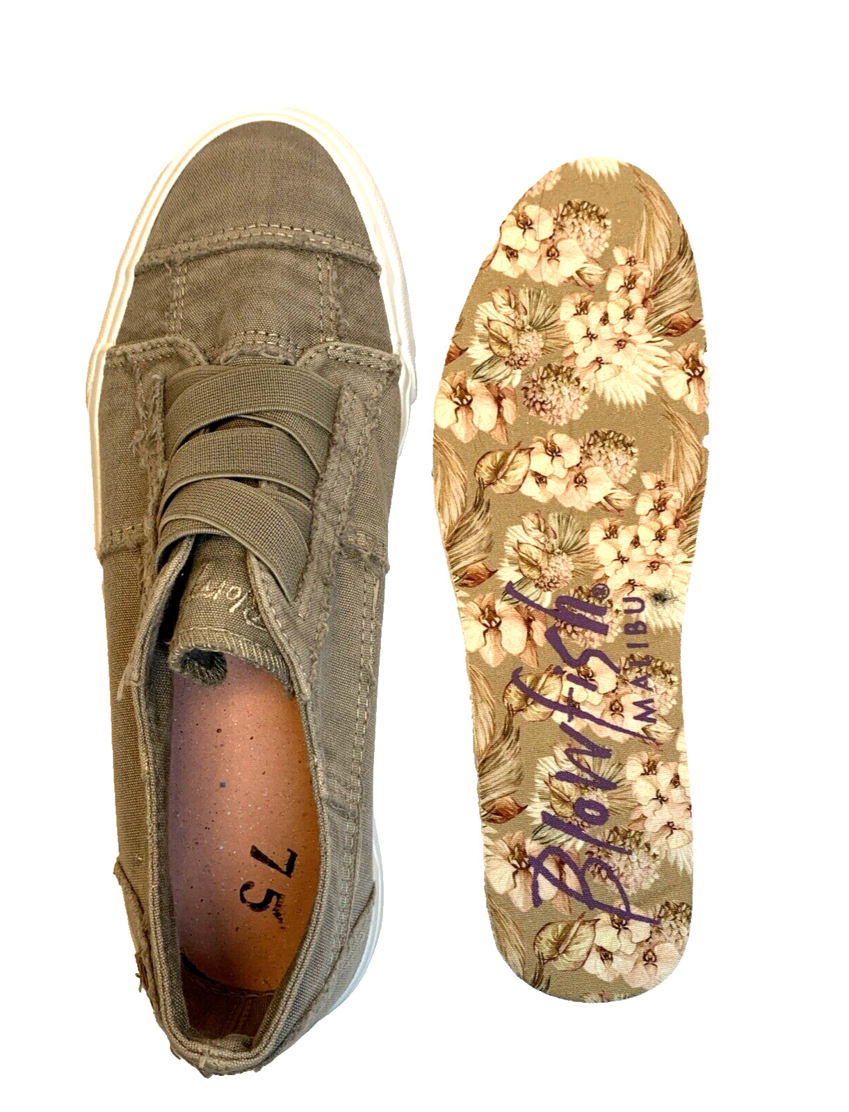 Blowfish Malibu New Distressed Canvas Slip-On Comfy Sneaker Womens Sz 7.5 M