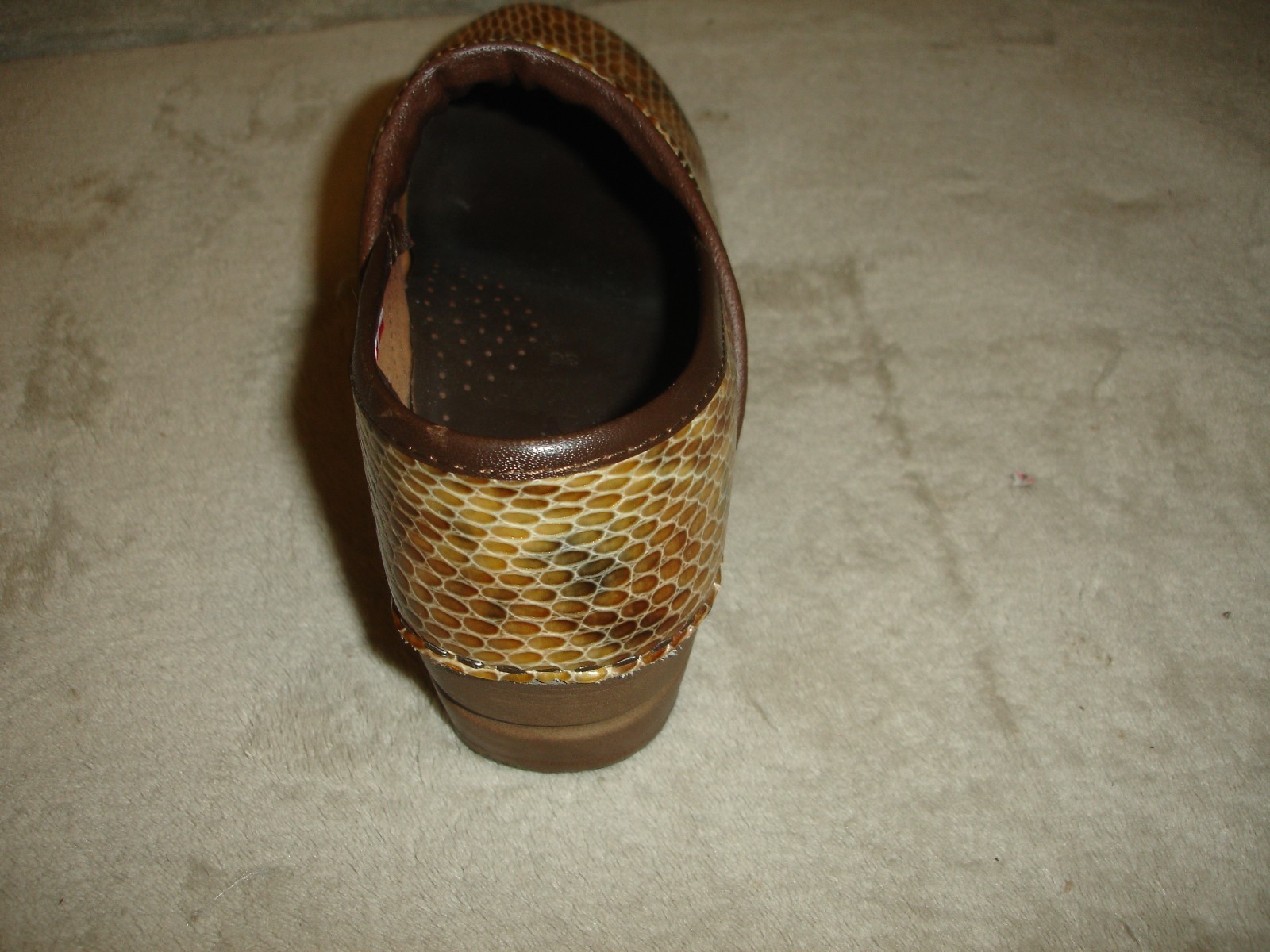 Sanita The Original Danish Clog Ladies Slip On Shoes Snakeskin Print EU 38 US 7
