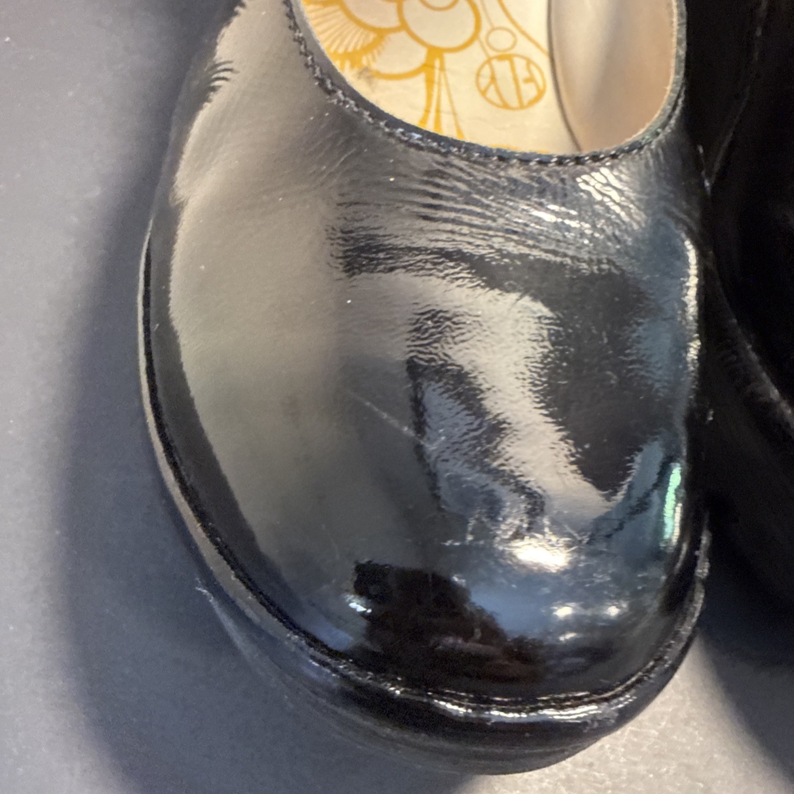 Fly London Leather Women’s Wedge Black Patent Leopard Suede Heel Size 38 US 8