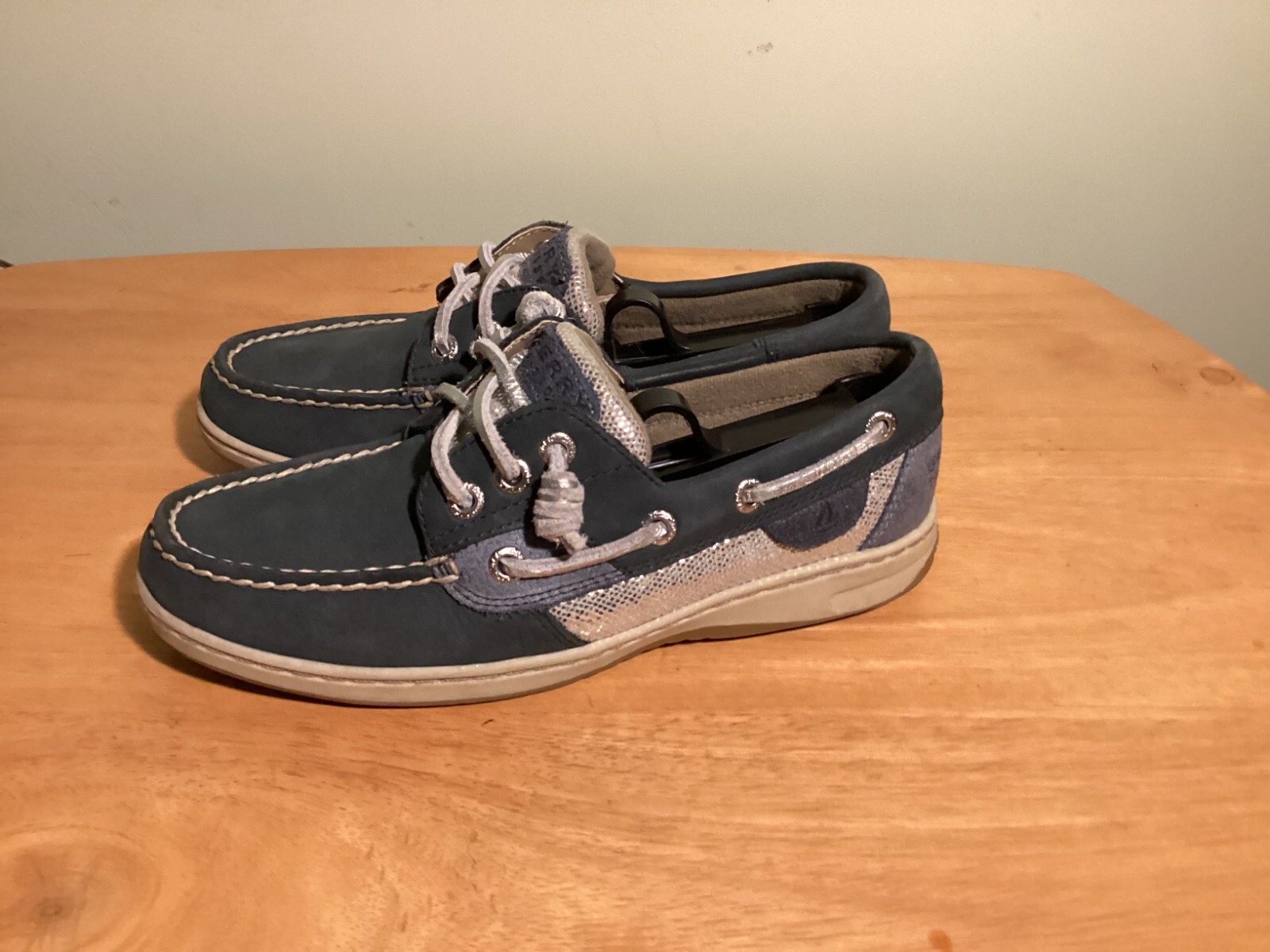 Sperry Women’s Top-Sider Blue Koifish Textured Stripe Slip On Boat Shoe Size 5M
