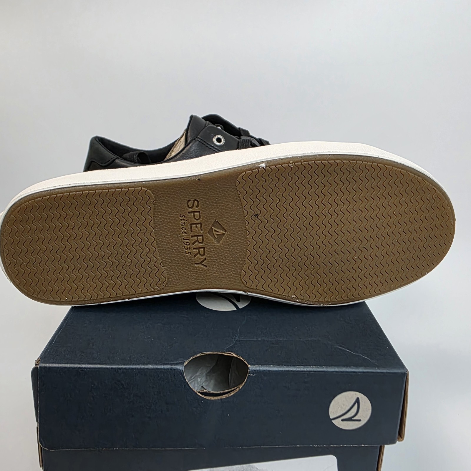 NEW Sperry Women’s Sandy LTT leather sneaker Black Size 7 M #909