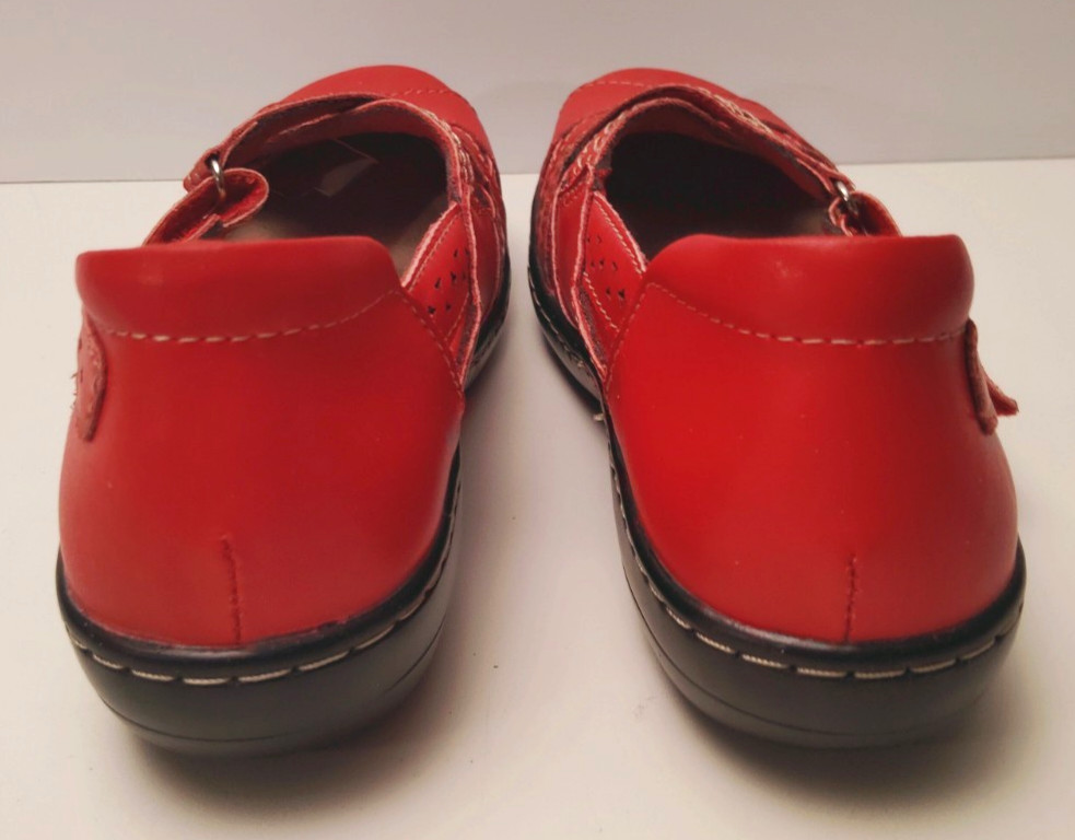 Irrefour Women’s Comfort Leather Red Loafers Shoes Size 6 EU37 UK4