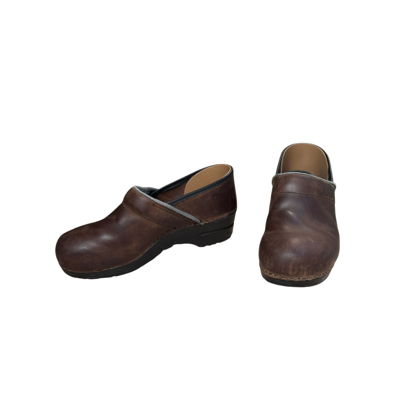 Dansko Professional Clogs Women 41 US 10.5 11 Brown Oiled Leather Slip On