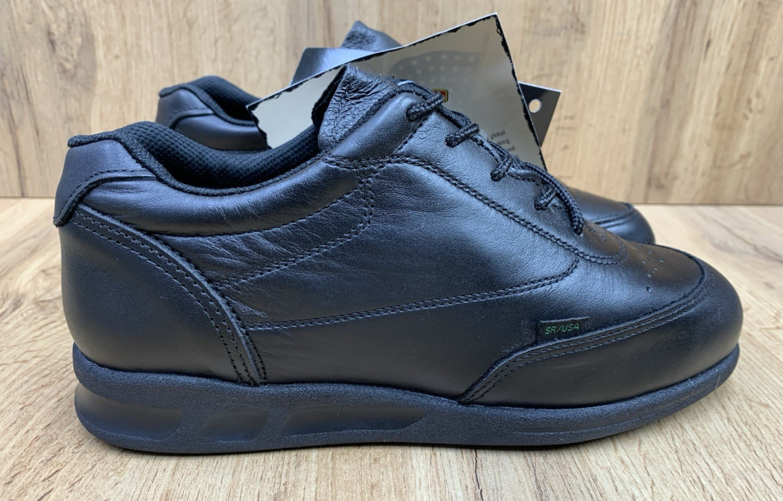 Thorogood Lady Oxford Work Shoes Womens 7W Black Leather Slip Resistant USA