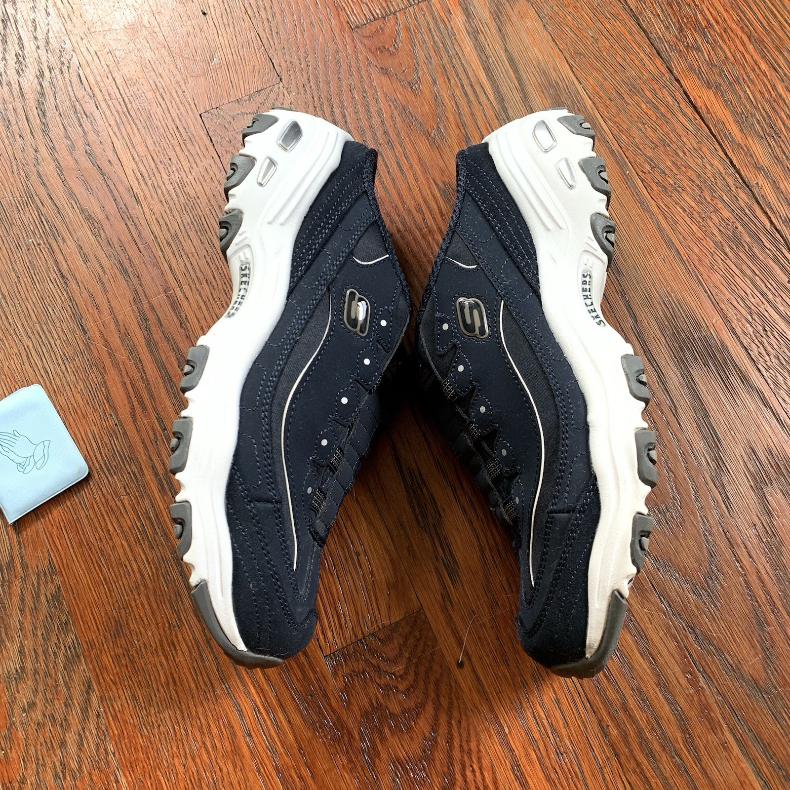 Skechers D’Lites Sneakers Women Size 10 Shoes Blue White Slip On Navy White Mule