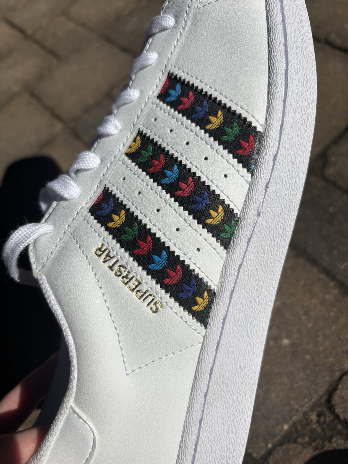Brand New Adidas Superstars White Multi 9.5 [2 RIGHT SHOES]