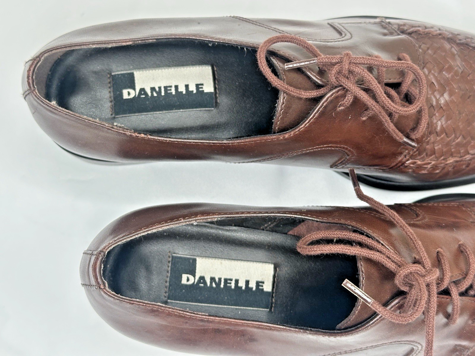 Danelle FLANDERS Brown Leather Dress Shoes Women’s Size 6M Man Made Sole Brazil