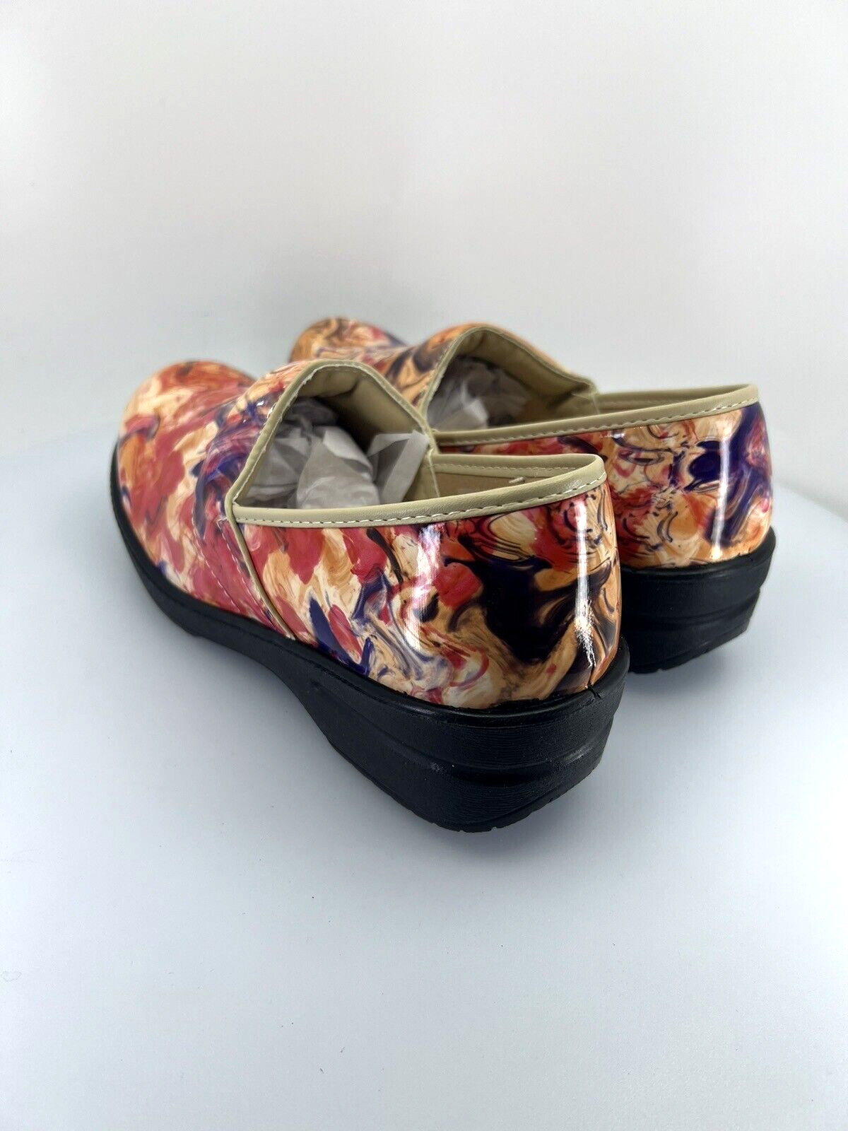Rasolli Nursing Clog Size 10 Multicolor Floral Lightweight Slip on Shoe
