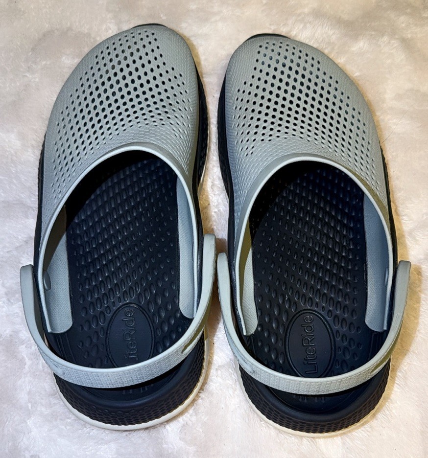 R🩶 Crocs Clogs Gray Shoes Size M5 W7 Slip On LiteRide 360