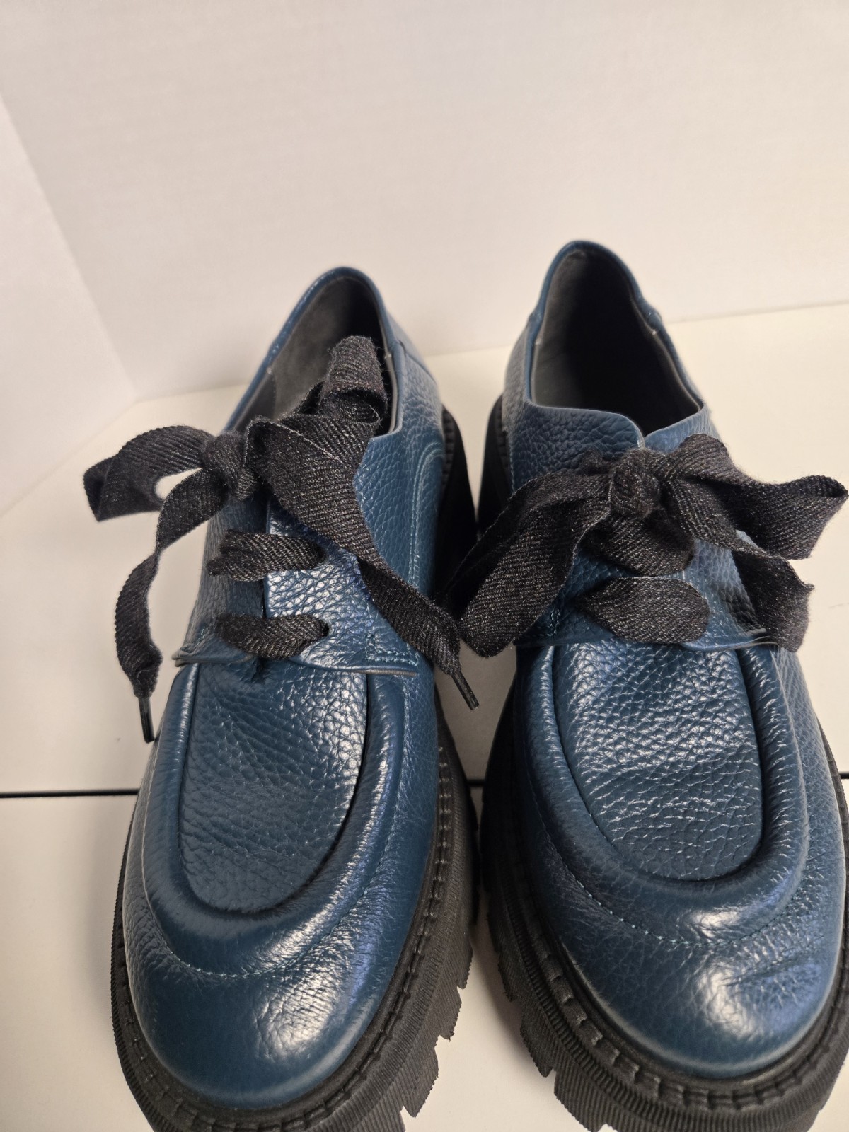 All Black Brand Women’s Oxford Chunky Platform Shoes Lace Up Size 38 Eur US 7.5