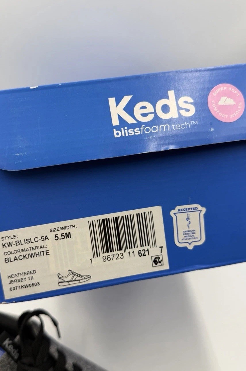 Keds BlissWalk Jersey Lace Up Sneakers Gray Heather Women’s 5.5 Comfort NIB