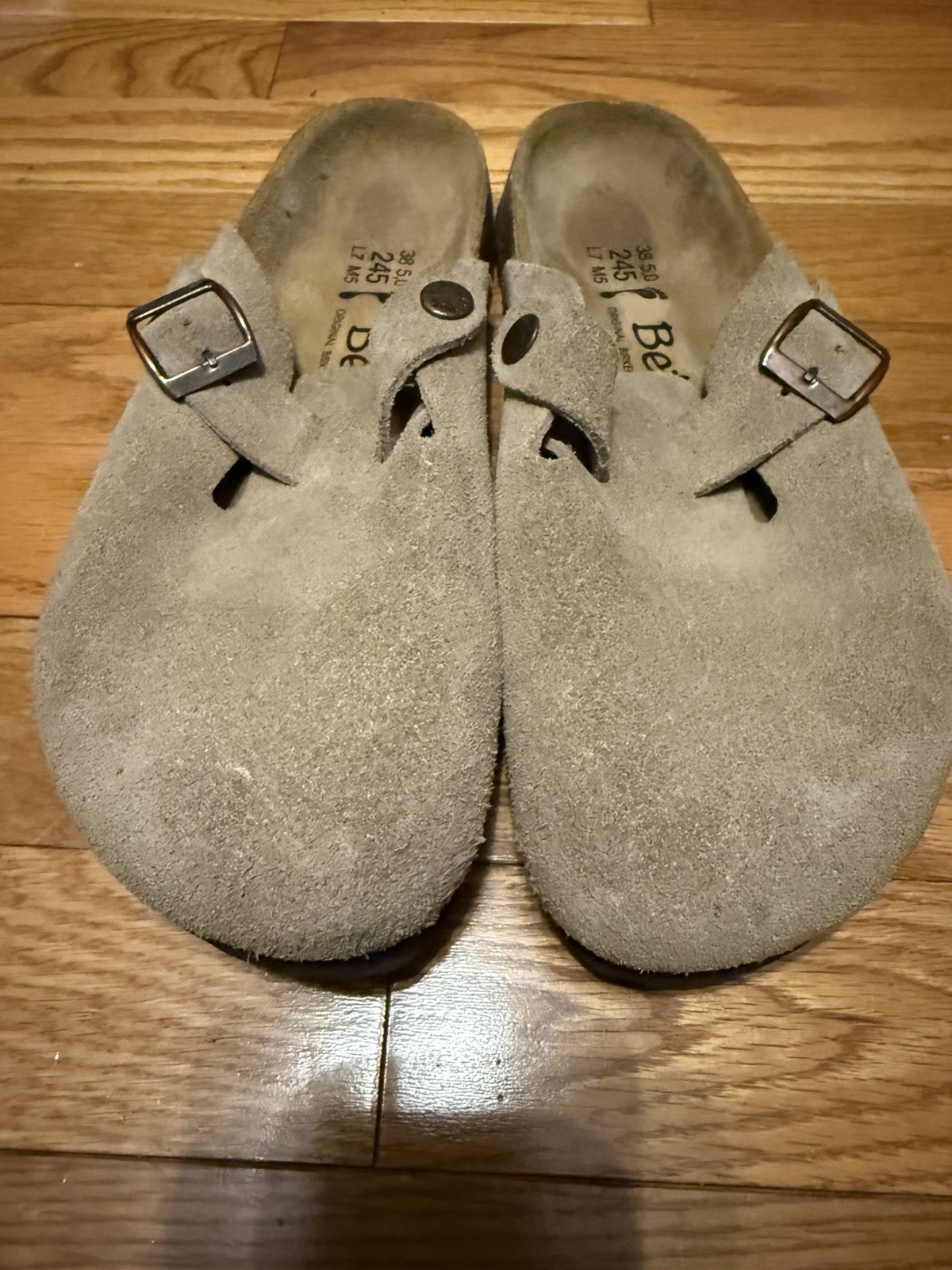 Betula Birkenstock Shoe Clog Mule Tan Suede Leather Women Size 9 Slip-On Adjust