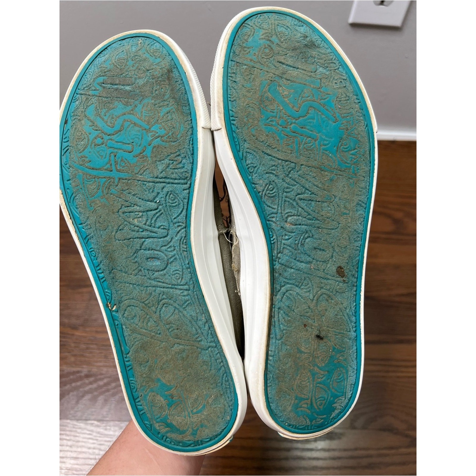 Blowfish Malibu Marley slip-on sneakers, distressed green size estimated 8.5