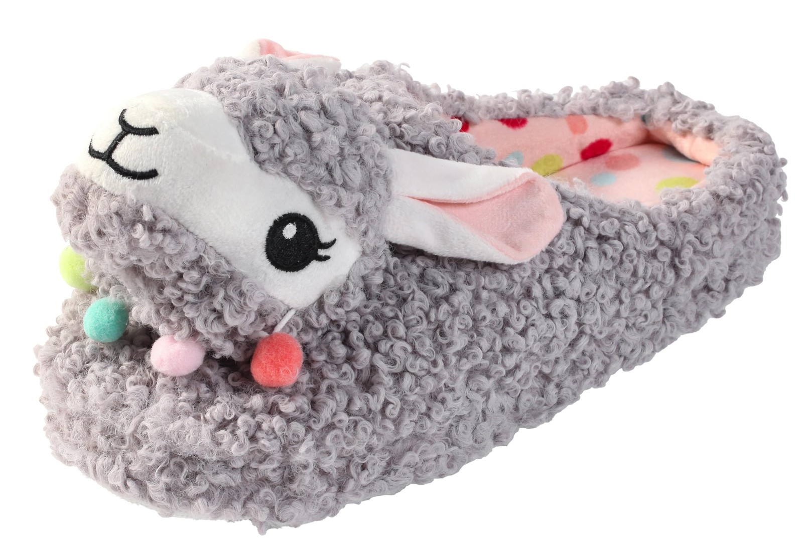 Dechic Cute Animal Soft Alpaca Llama Memory Foam Women 9-10, Light Gray